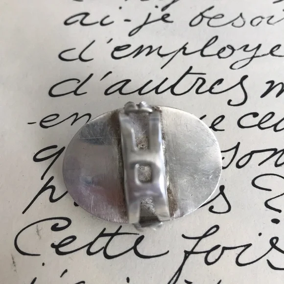 Ring Size 6 Sterling Silver Ivory Oval Shape Handmade Statement Piece Boho Style - Picture 4 of 4